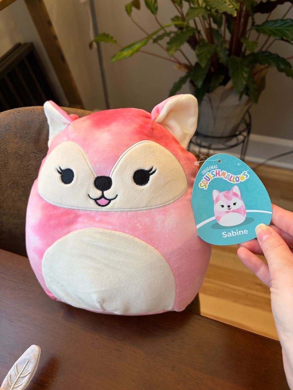 Squishmallows Pink and Cream Fox Plush - Sabine Style